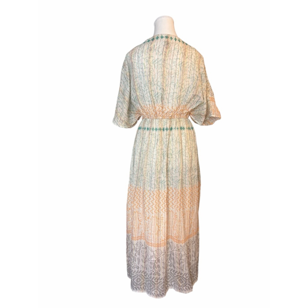 World Market Boho Indie Tribal Kaftan Midi Dress NWT Sz S/M - Picture 3 of 9